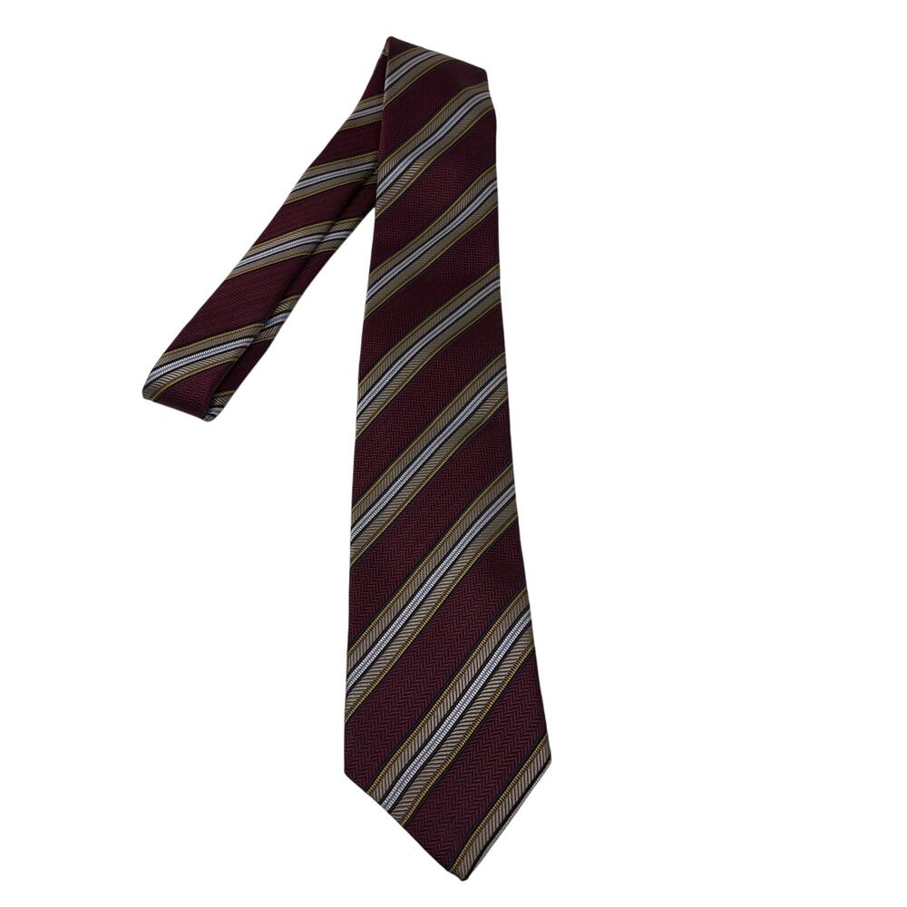 Vintage Culwell & Sons Silk Tie Herringbone Stripe Career Suit Formal Old Money